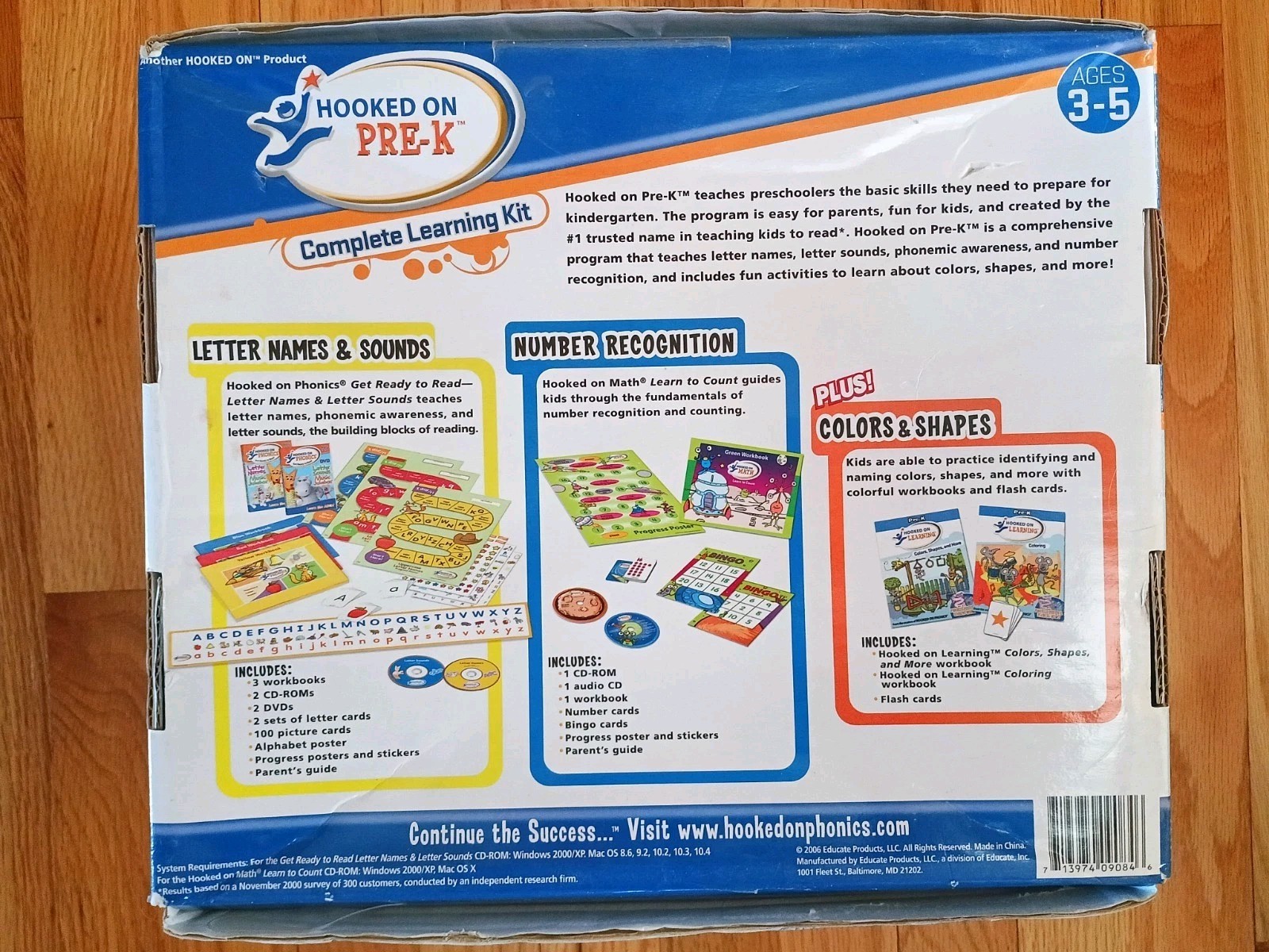 Hooked on Pre-K Hooked On Math Hook On Phonics Colors &Shapes As Is