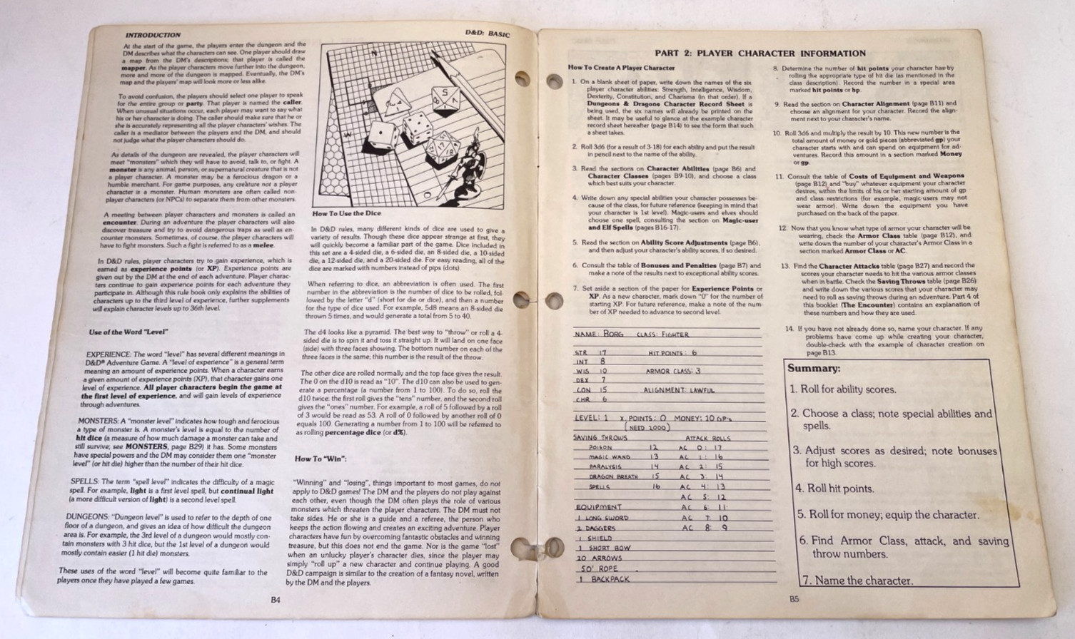 Dungeons & Dragons Basic Rulebook Tom Moldvay 1981 TSR Fantasy RPG Game