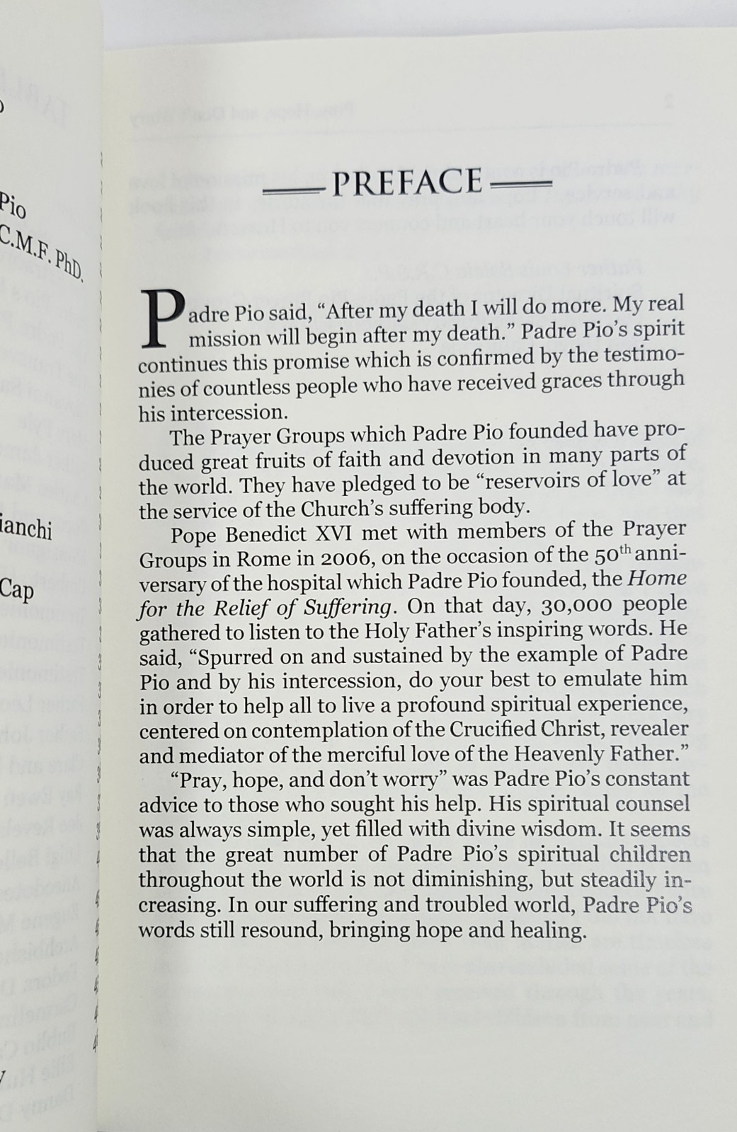 Pray, Hope, and Don’t Worry: True Stories of Padre Pio by Diane Allen NEW Bk 1