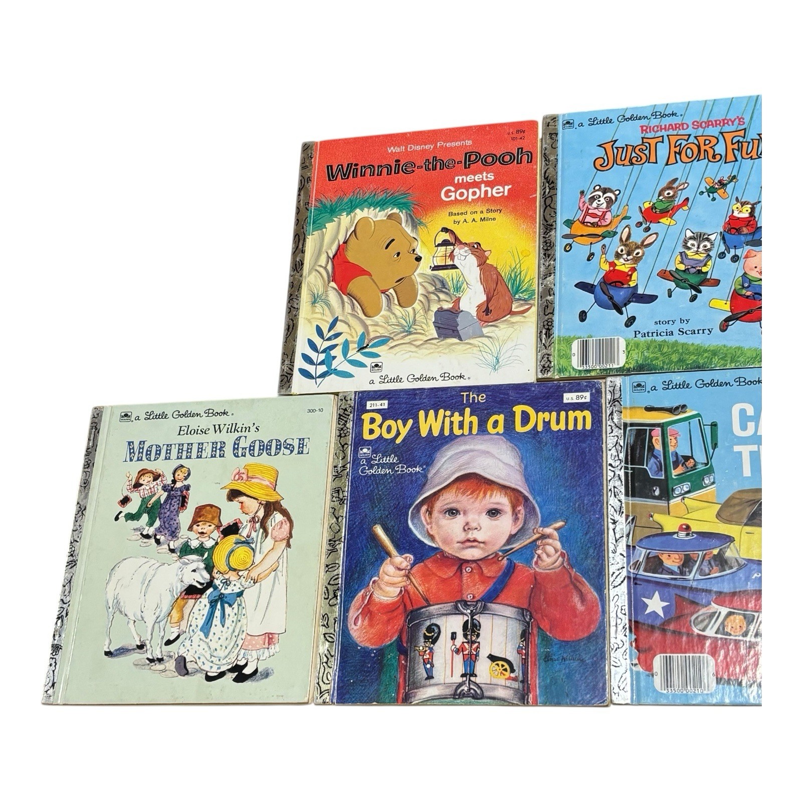 Vintage Children’s Book Lot of 7 Golden Books Random House Pooh 1960s–1980s