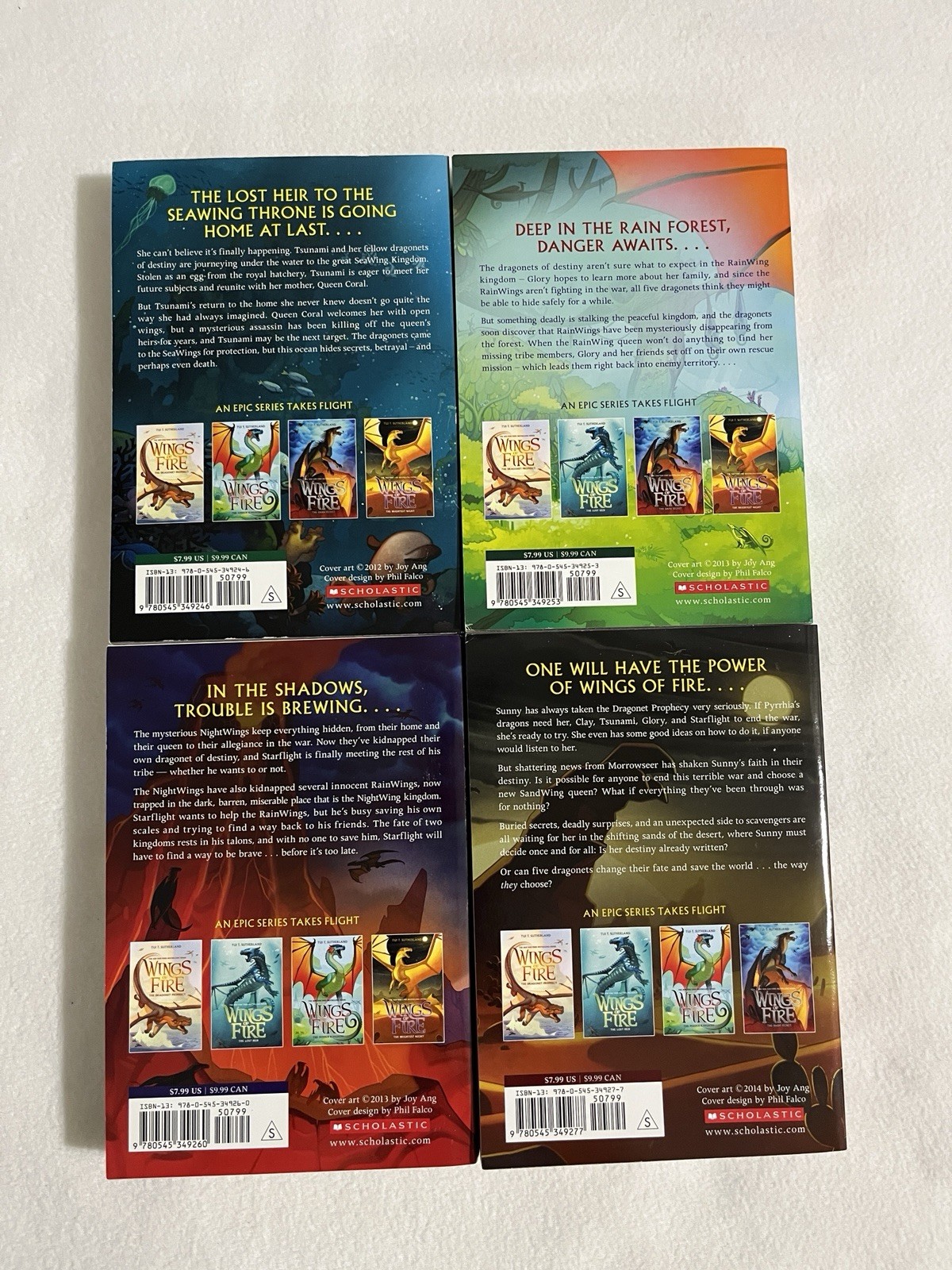 Wings of Fire Books 2-5 Paperback Lot Bundle Tui T. Sutherland Scholastic