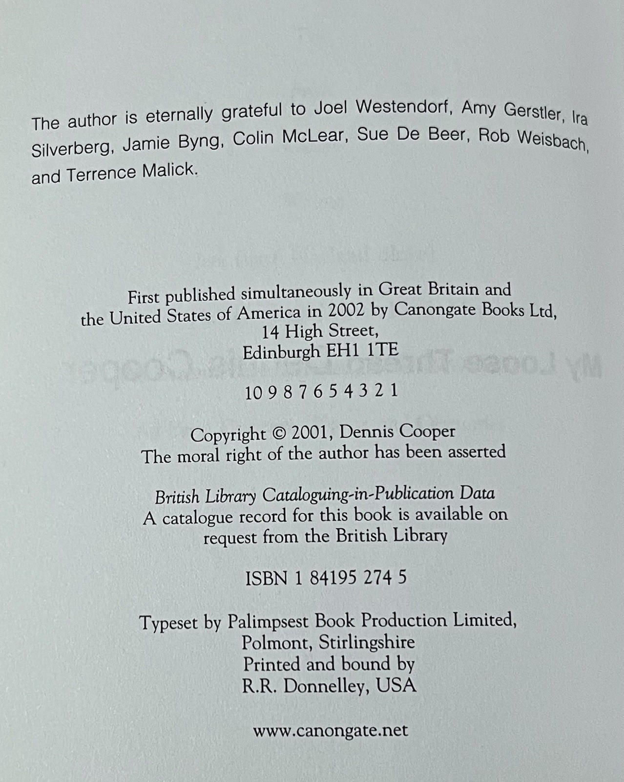 1st Edition Dennis Cooper Transgressive Gay HC Book Lot Frisk My Loose Thread