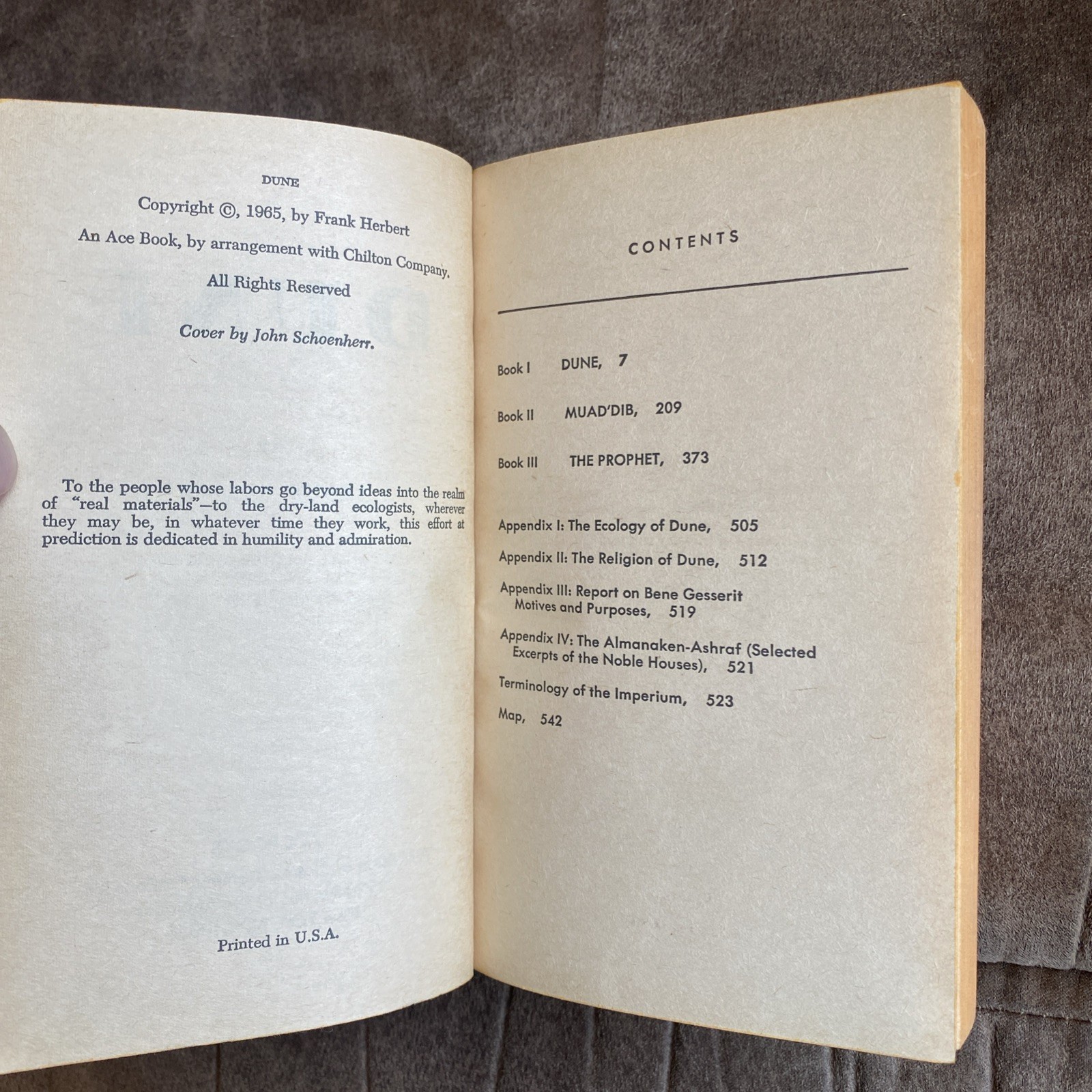 DUNE Frank Herbert 1965 vintage paperback $1.25 Ace Book 17261