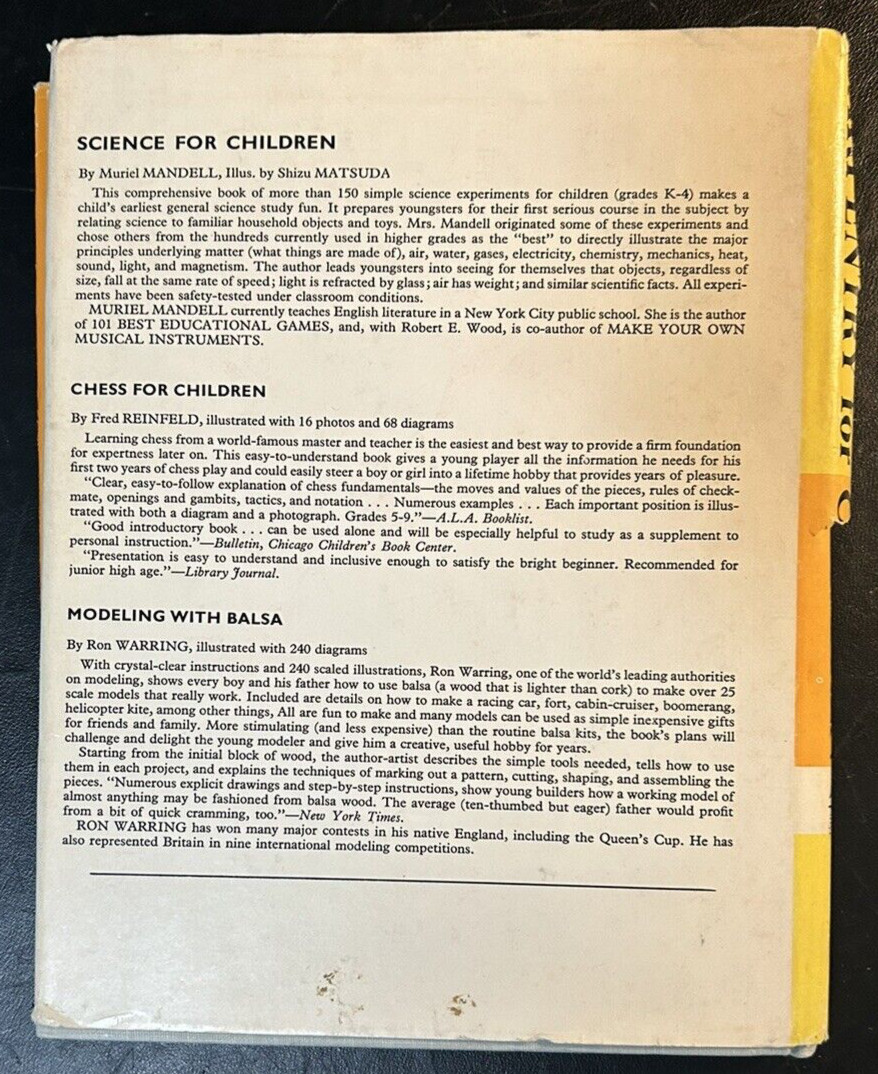Carpentry For Children by Jerome E. Leavitt 1960 Edition Vintage HC Book (G)
