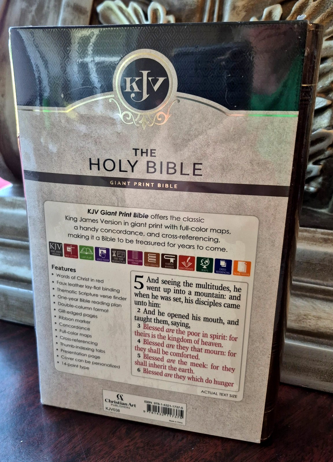KJV Holy Bible (Giant Print, Faux Leather, Red Letter, Indexed) New / Sealed