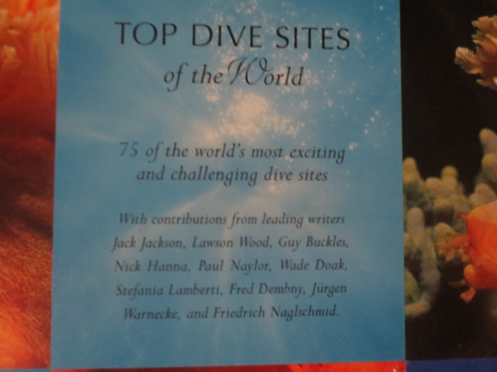 Top Dive Sites of the World 267 pages Dust Cover