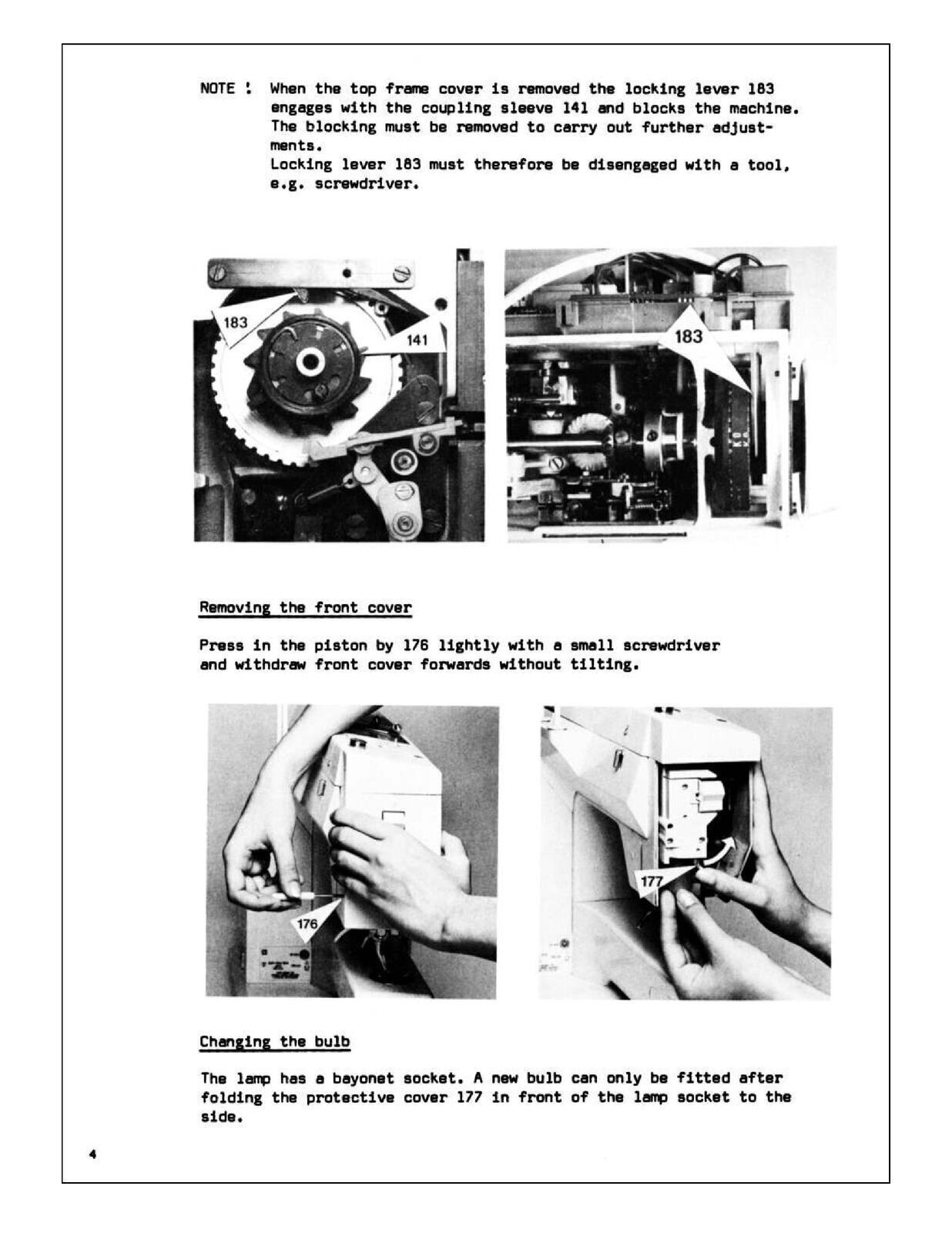BERNINA 930 Record SERVICE Manual (Not USERS Manual) Guide – STEEL SPIRAL BOUND