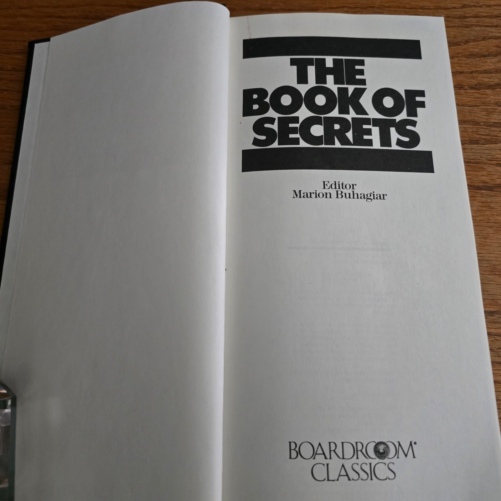 Book of Secrets by Marion Buhagiar (Hardcover) brand new