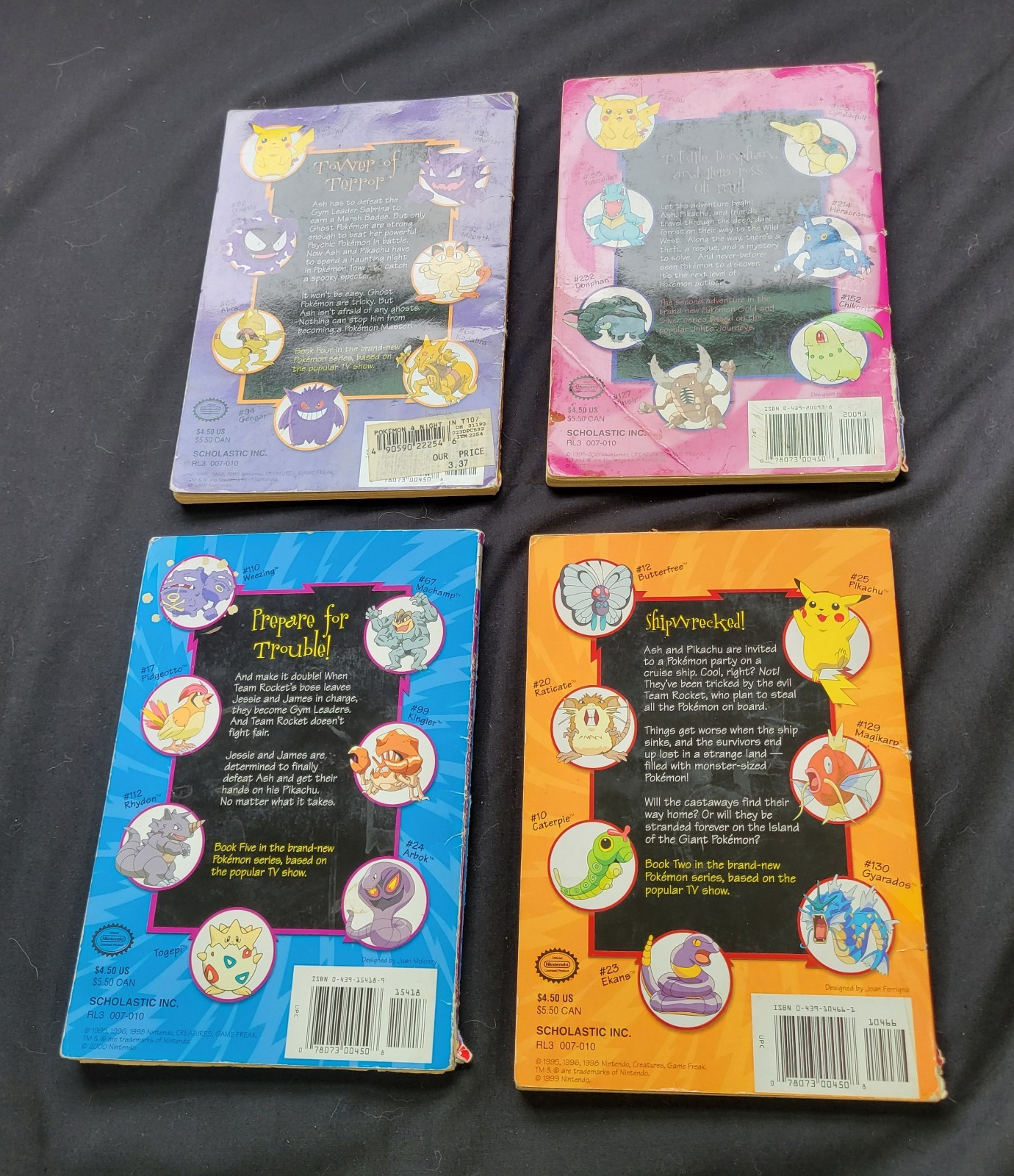 Scholastic Tracey West Pokémon Paperback Lot of 4 (Ages 4-8) Chapter Books