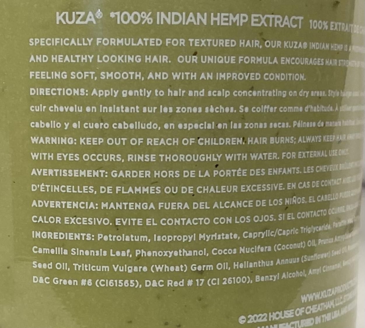 Kuza 100% Indian Hemp Hair & Scalp Treatment, 7.7oz – 7.7 Ounce (Pack of 1)