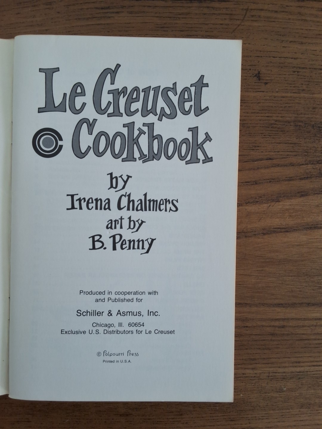 Le Creuset Cookbook Irena Chalmers Potpourri Press VTG