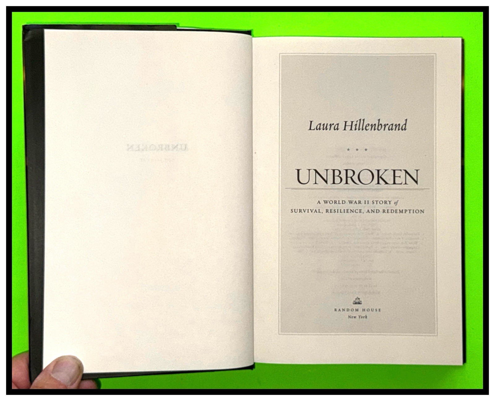 UNBROKEN by LAURA HILLENBRAND 2010 1st EDITION HC DJ MINT