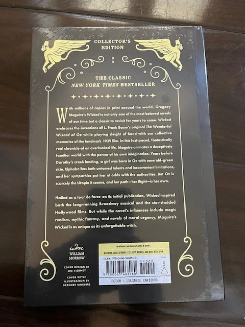 SIGNED Gregory Maguire WICKED Collector’s Edition Hardcover Sealed