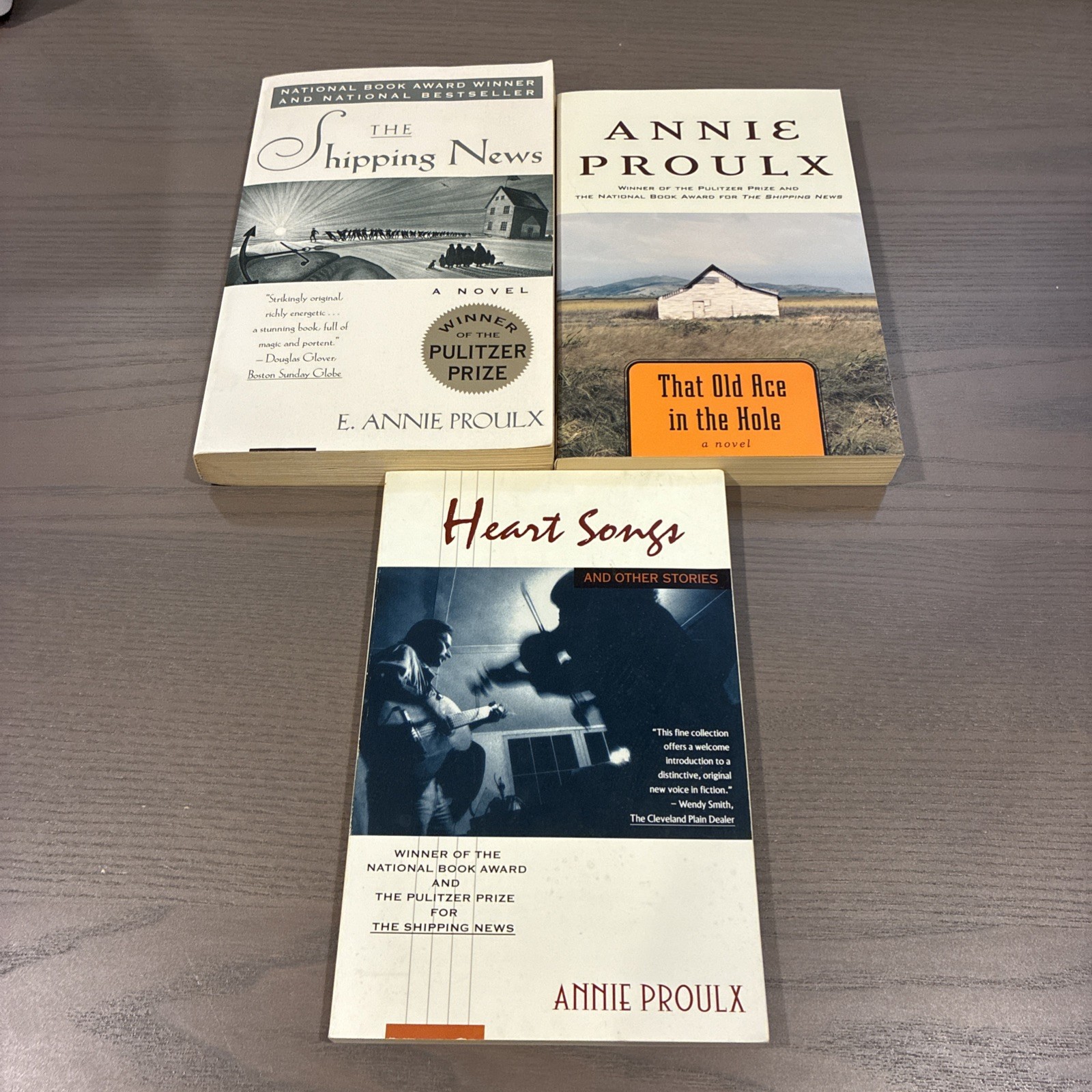Annie Proulx 3 Paperback Lot Shipping News That Old Ace In The Hole Heart Songs