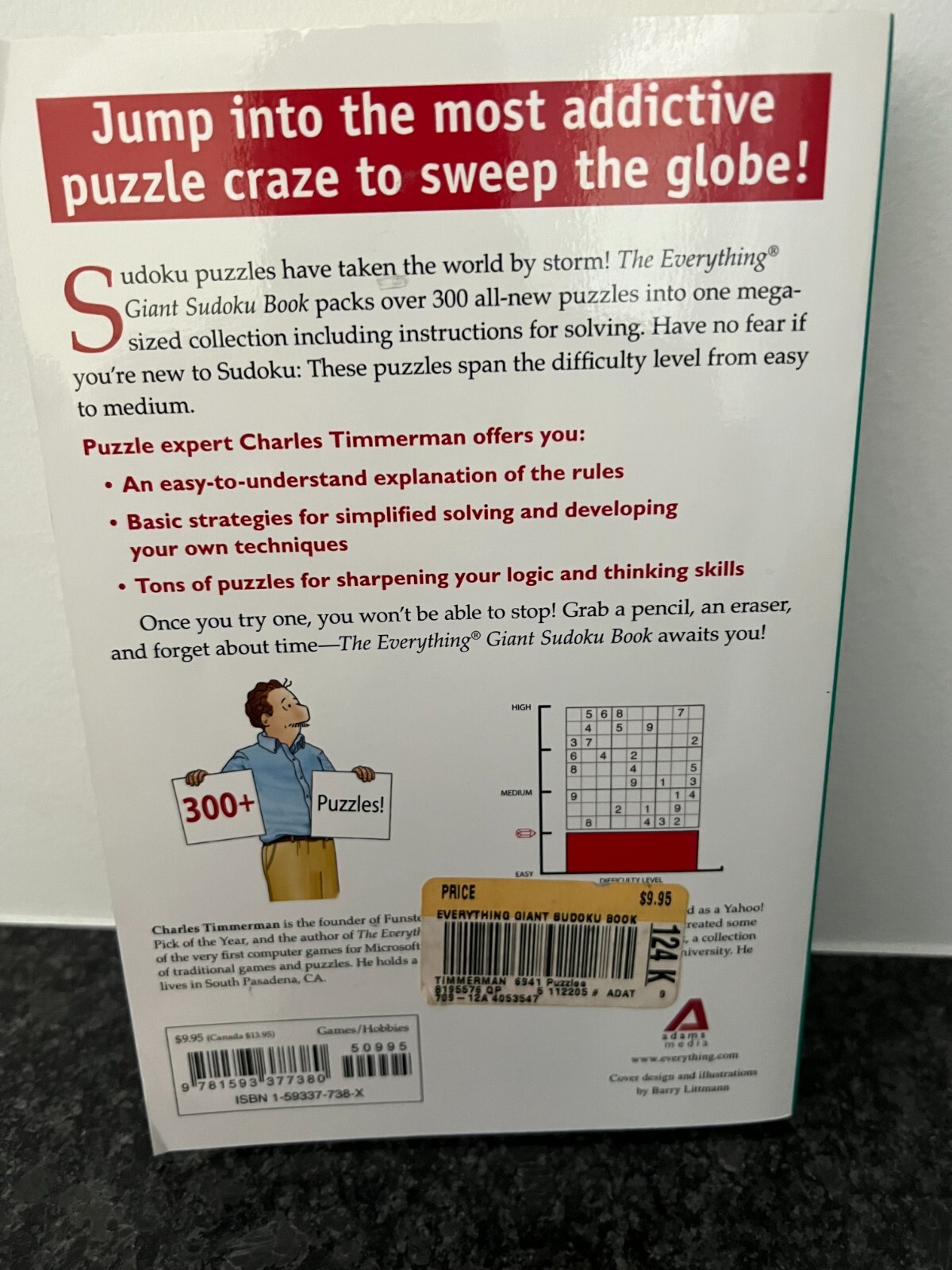 THE EVERYTHING GIANT SUDOKU BOOK BY CHARLES TIMMERMAN – 300 puzzles