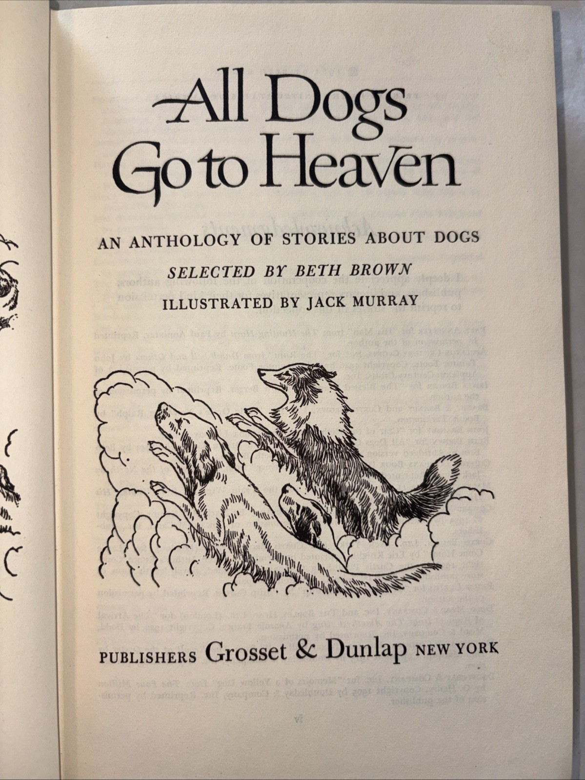 All Dogs Go To Heaven Anthology by Beth Brown 1961 Hardcover Book 1st Edition