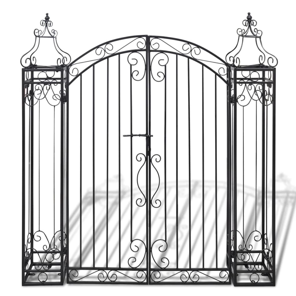 Garden Gate Ornamental Fence Gate with Bolt Hinge Trellis Wrought Iron vidaXL vi