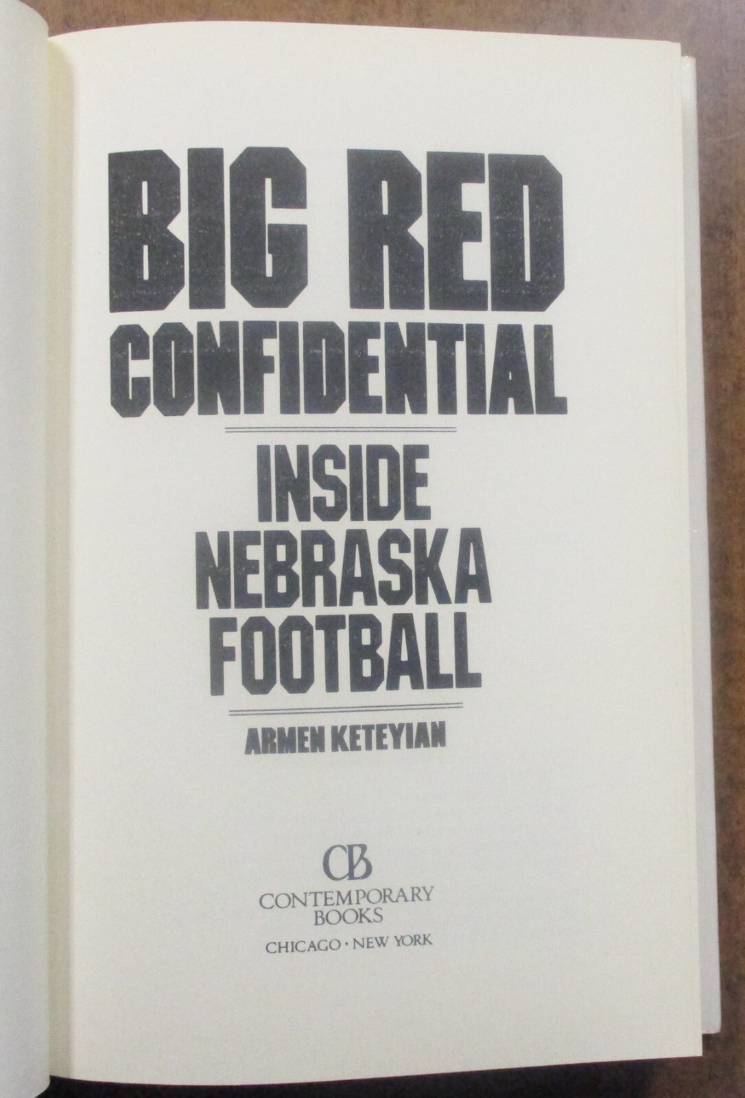 “Big Red Confidential” Inside Nebraska Football – Hardcover Book (1989)