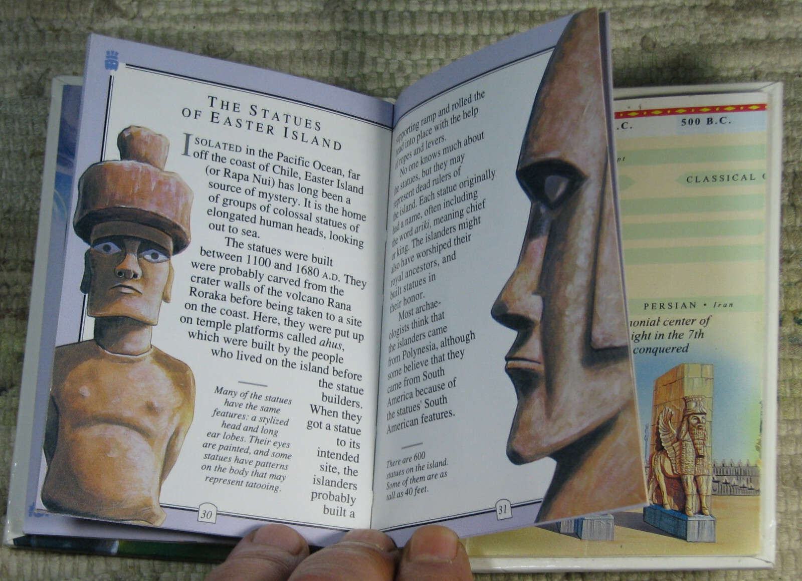 The Unfolding World MYSTERIOUS PLACES 1993 First Edition Mini Hardcover Foldout