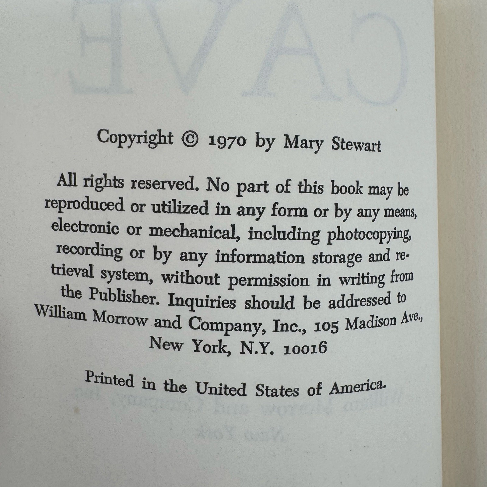 Mary Stewart The Crystal Cave 1970 Book Club Edition Vintage Arthurian Fantasy