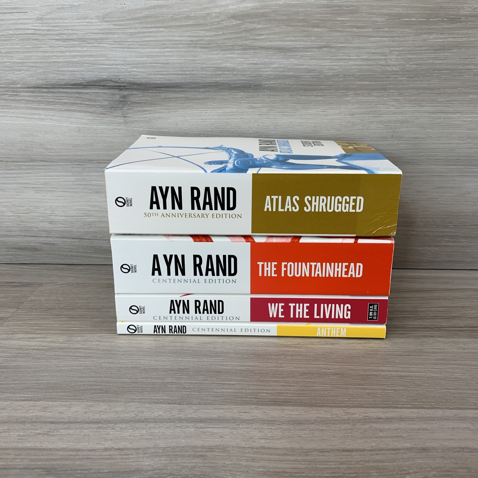 Lot Of 4 Ayn Rand Books Atlas Shrugged, Fountainhead, We The Living & Anthem NEW