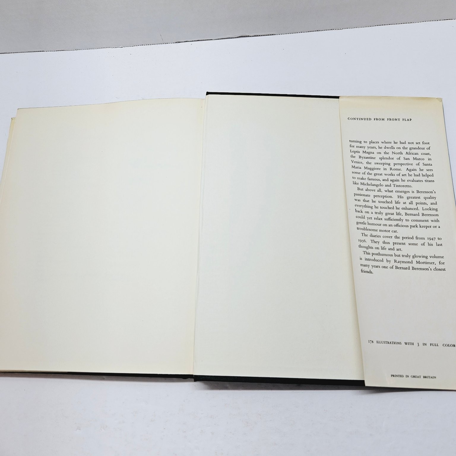 Vintage Art History Diaries – Passionate Sightseer – Bernard Berenson 1960 Hcdj