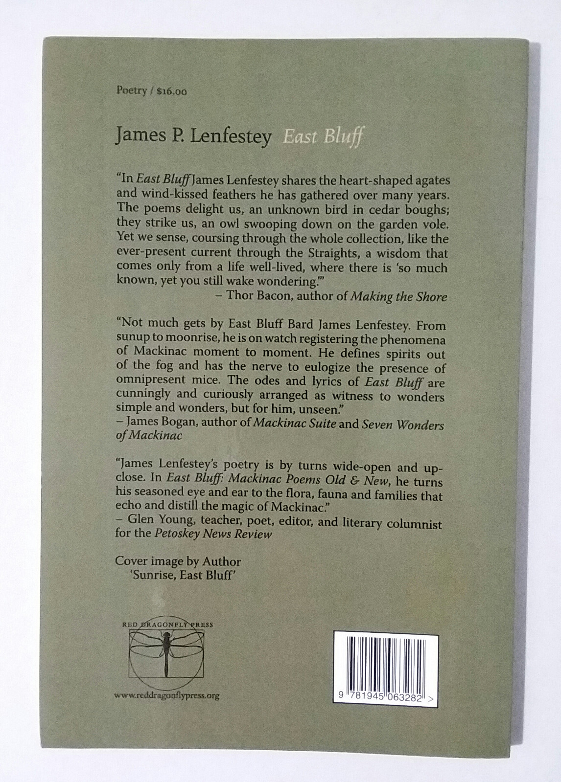 East Bluff: Mackinac Poems Old & New – James P. Lenfestey (2019 softcover) Mich.