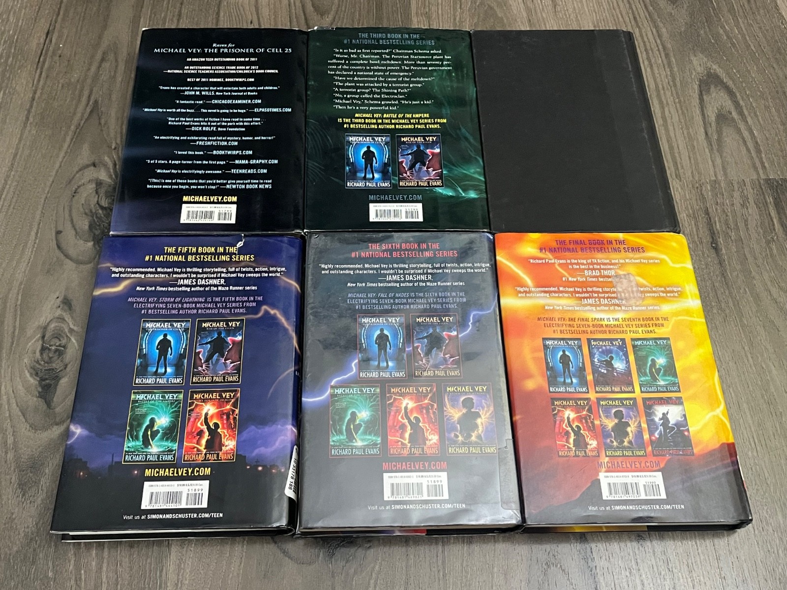 Lot of 6 Michael Vey series Hardcover Dust Jacket 2-7