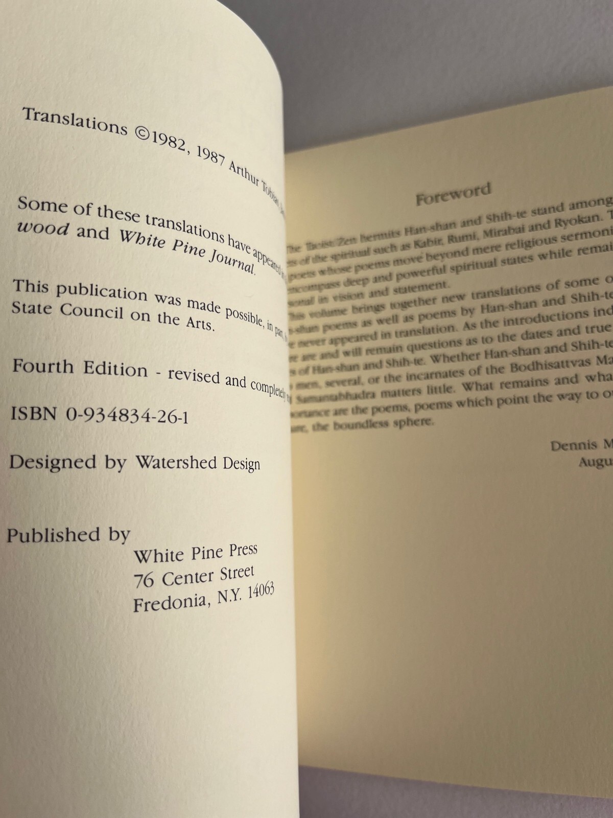 VIEW FROM COLD MOUNTAIN: POEMS OF HAN-SHAN AND SHIH-TE By Hanshan