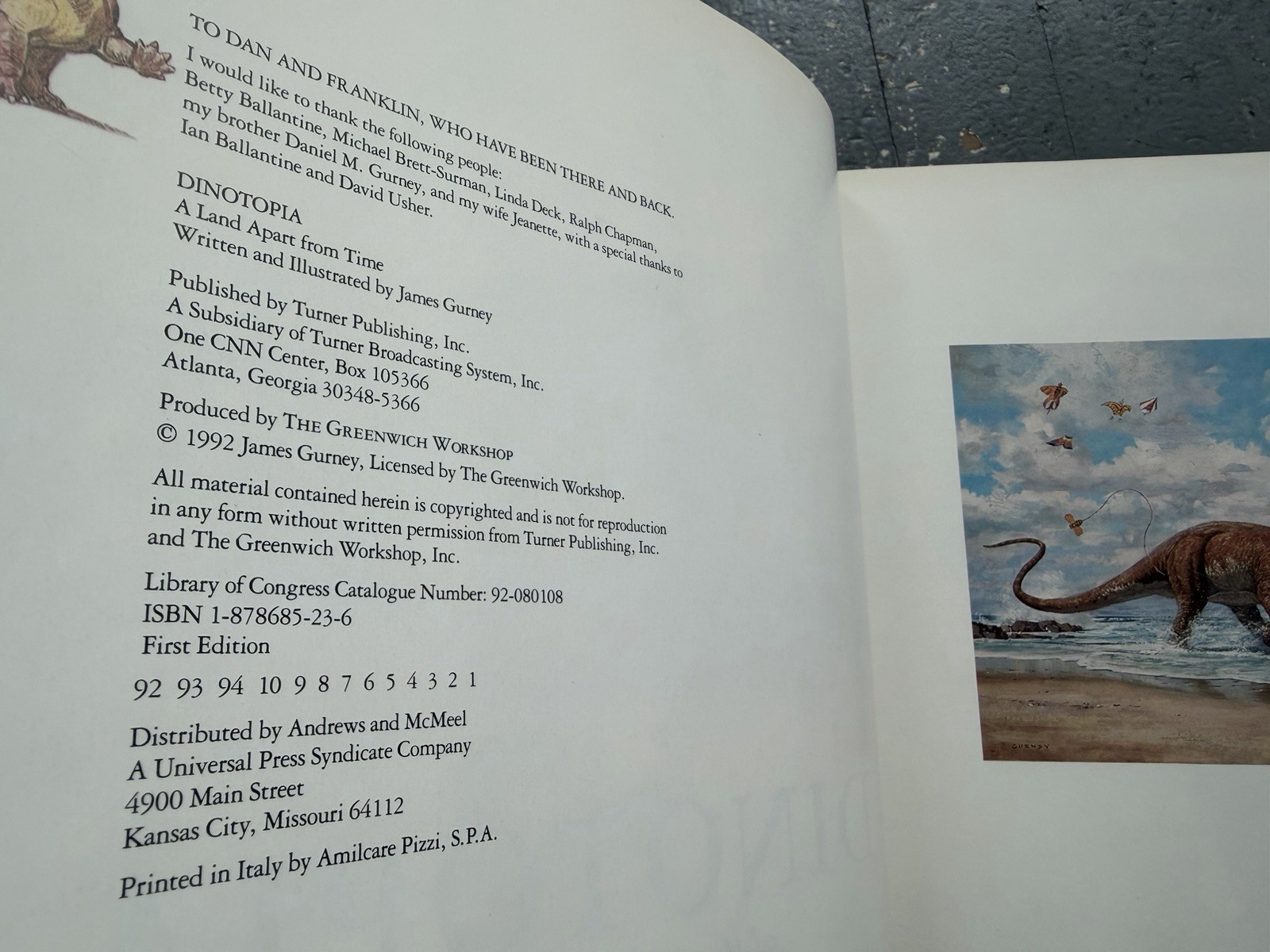 DINOTOPIA by James Gurney. HC/DJ 1ST EDITION 1992 — Excellent — Dinosaurs!