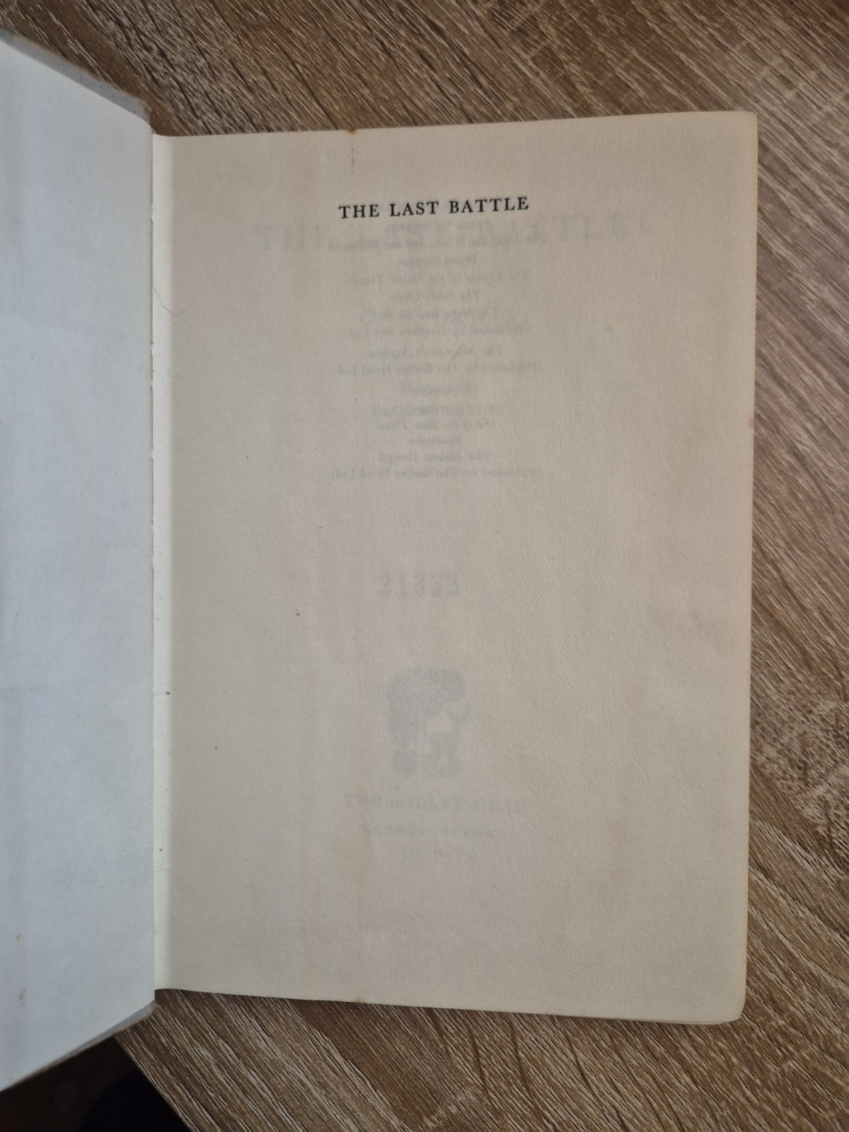 An Original Authentic C S LEWIS The Last Battle 1968-1st Edition sixth Imp
