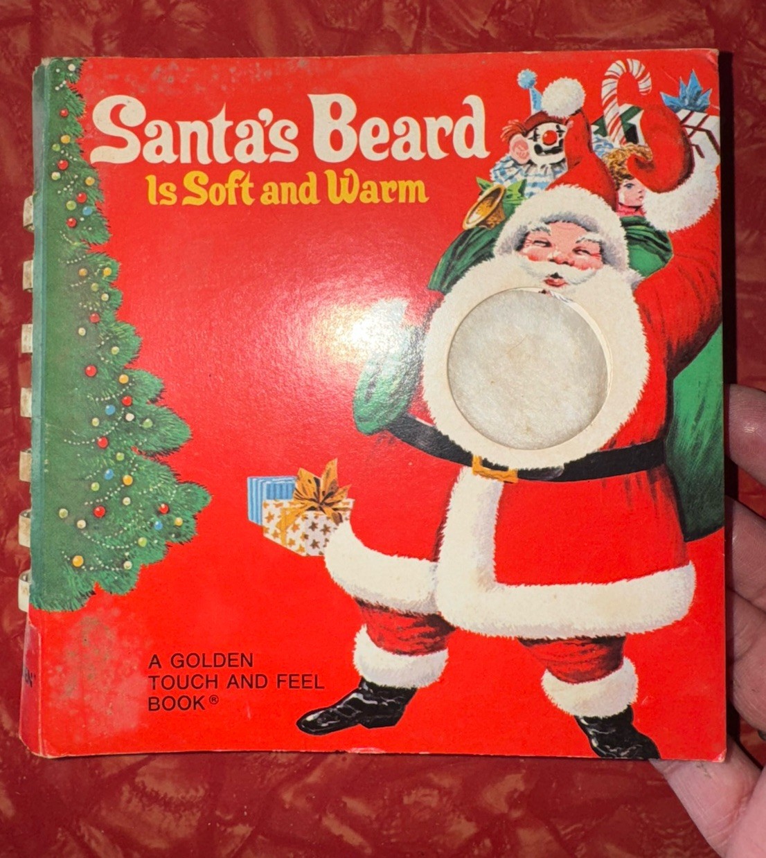 Santa’s Beard Is Soft And Warm 1974 Golden Press Touch And Feel Book Spiral