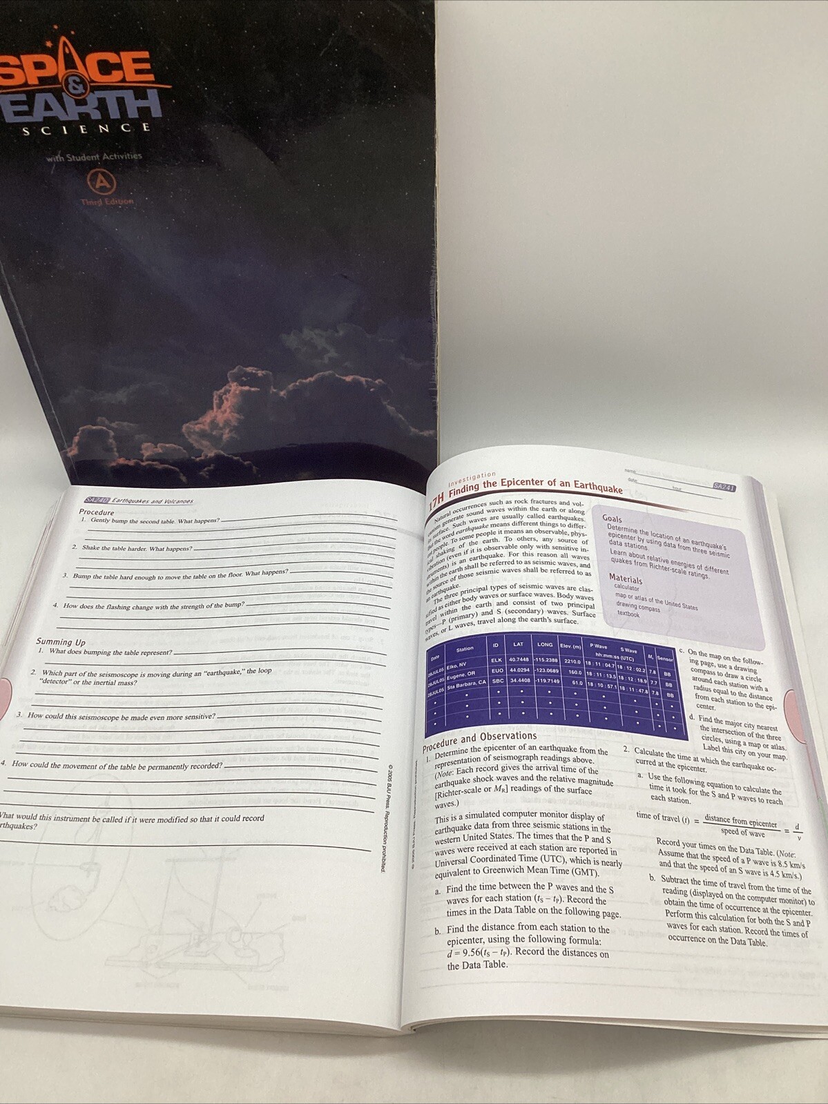 Bob Jones Space & Earth Science Student Text With Activities A & B (3rd Edition)