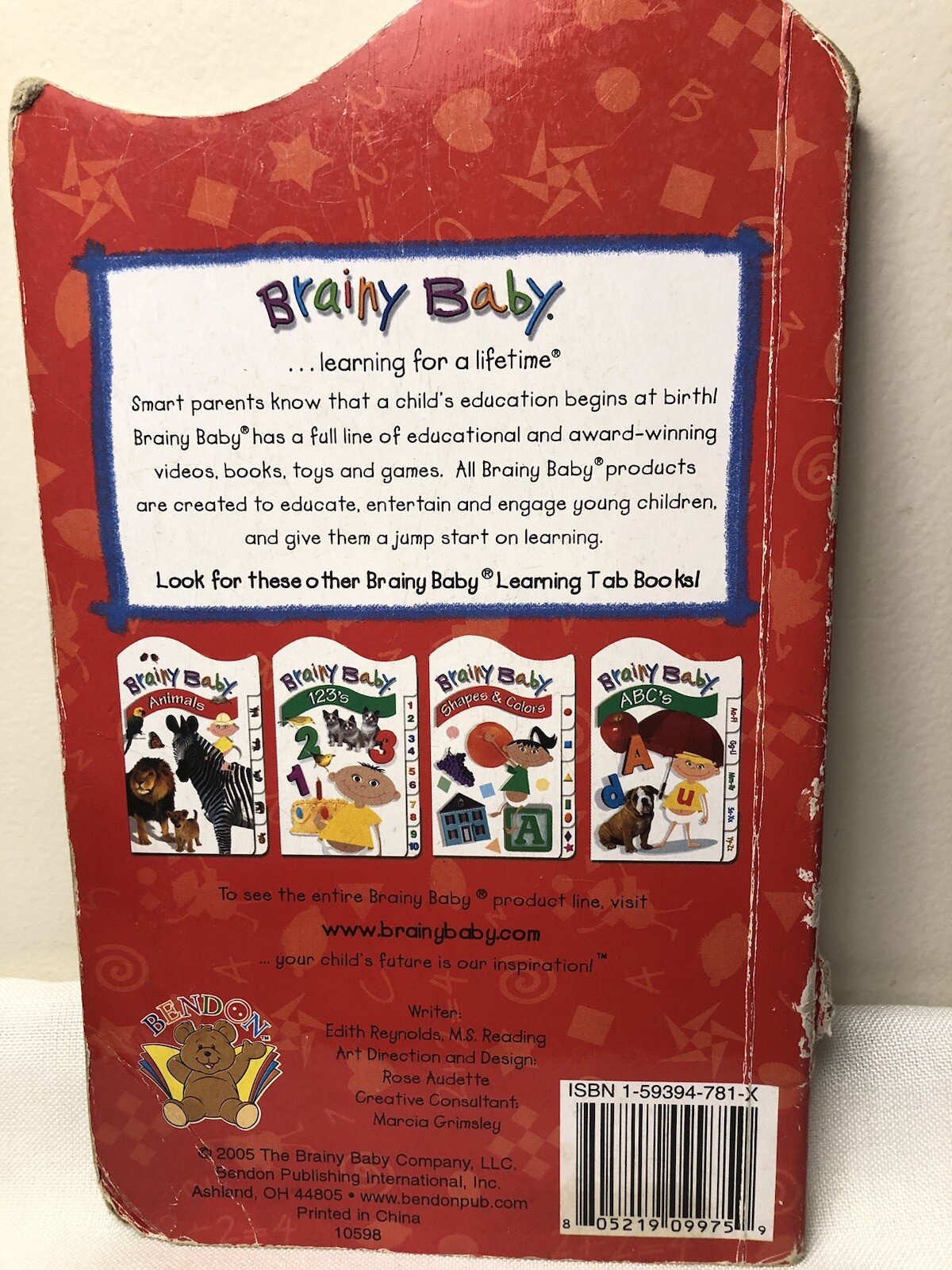 Brainy Baby Animals Learning Tab Book ( 2005 Bendon Publishing)