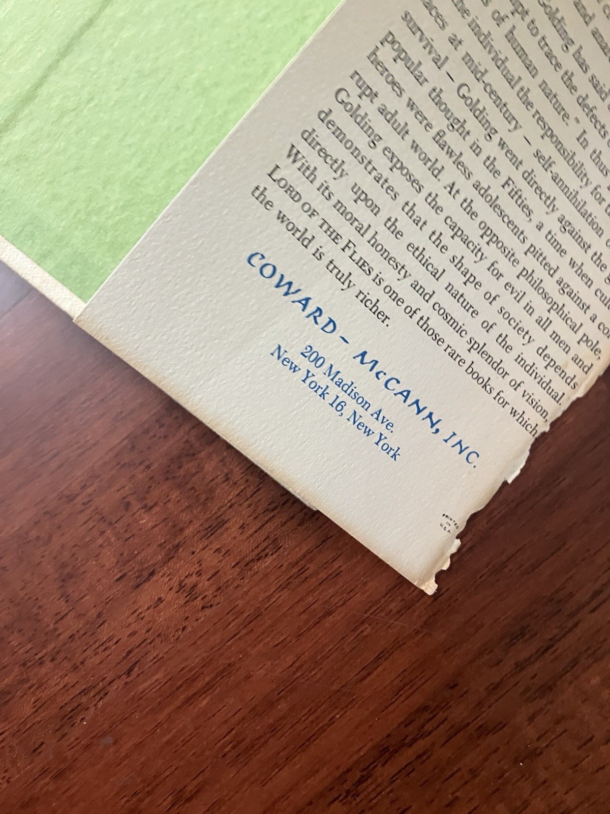 The Lord of the Flies The 1962 Edition HBDJ William Golding 1st 3rd Conrad