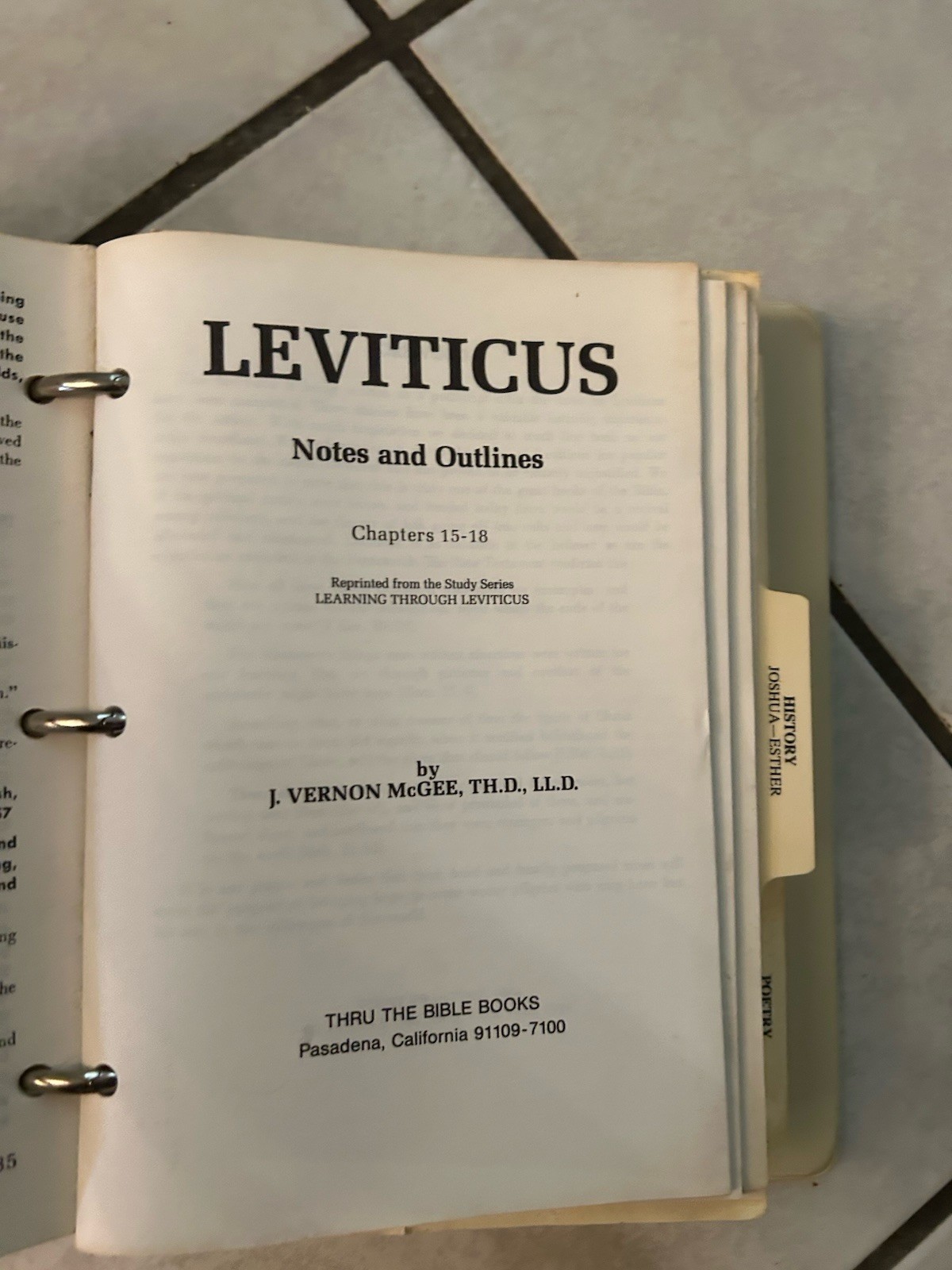 Vintage J Vernon McGee Thru The Bible Radio Notes & Outlines 2 Binder Set Lot