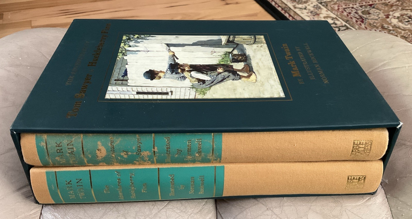Mark Twain Boxed Set Tom Sawyer Huckleberry Finn Norman Rockwell Abbeville