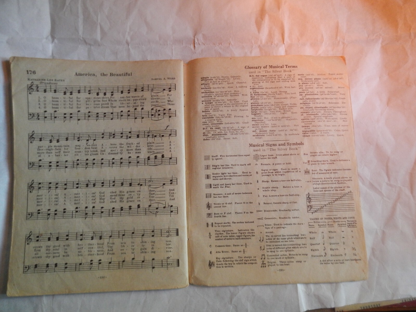 THE SILVER BOOK of SONGS Hall & McCreary Co., Chicago Copyright 1935 132 Pages