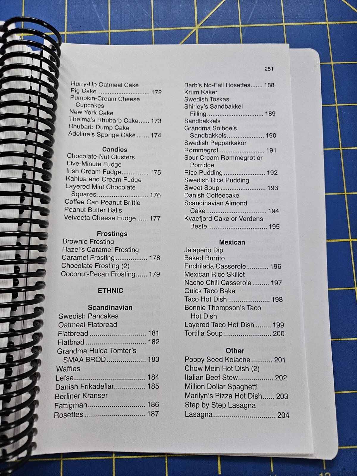 Peace Lutheran Pigeon Falls Wisconsin Cookbook 254 Pages Spiral Scandinavian