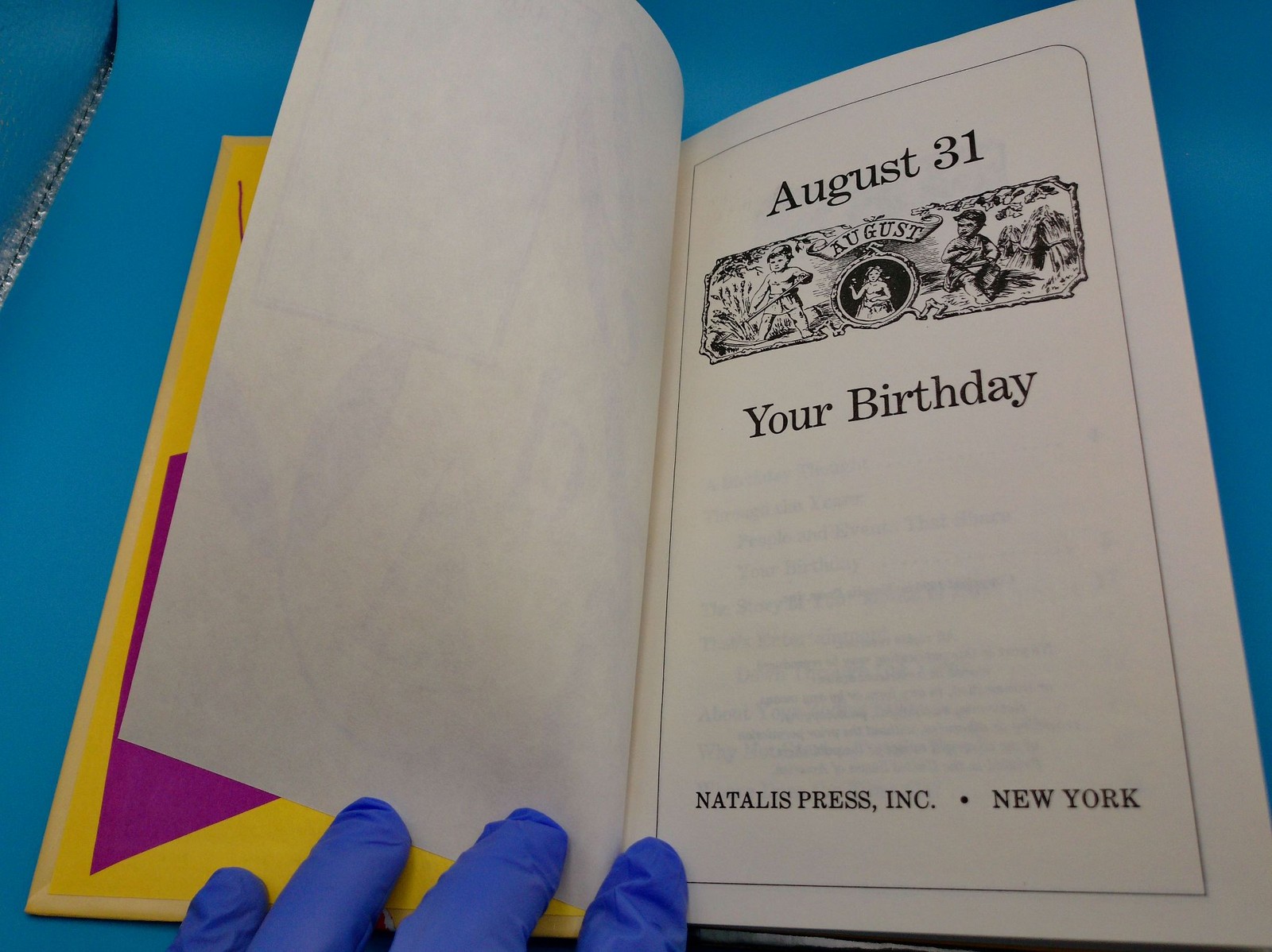 Your Birthday August 31 Hardcover Natalis Press 1990 Gift Book Collectible