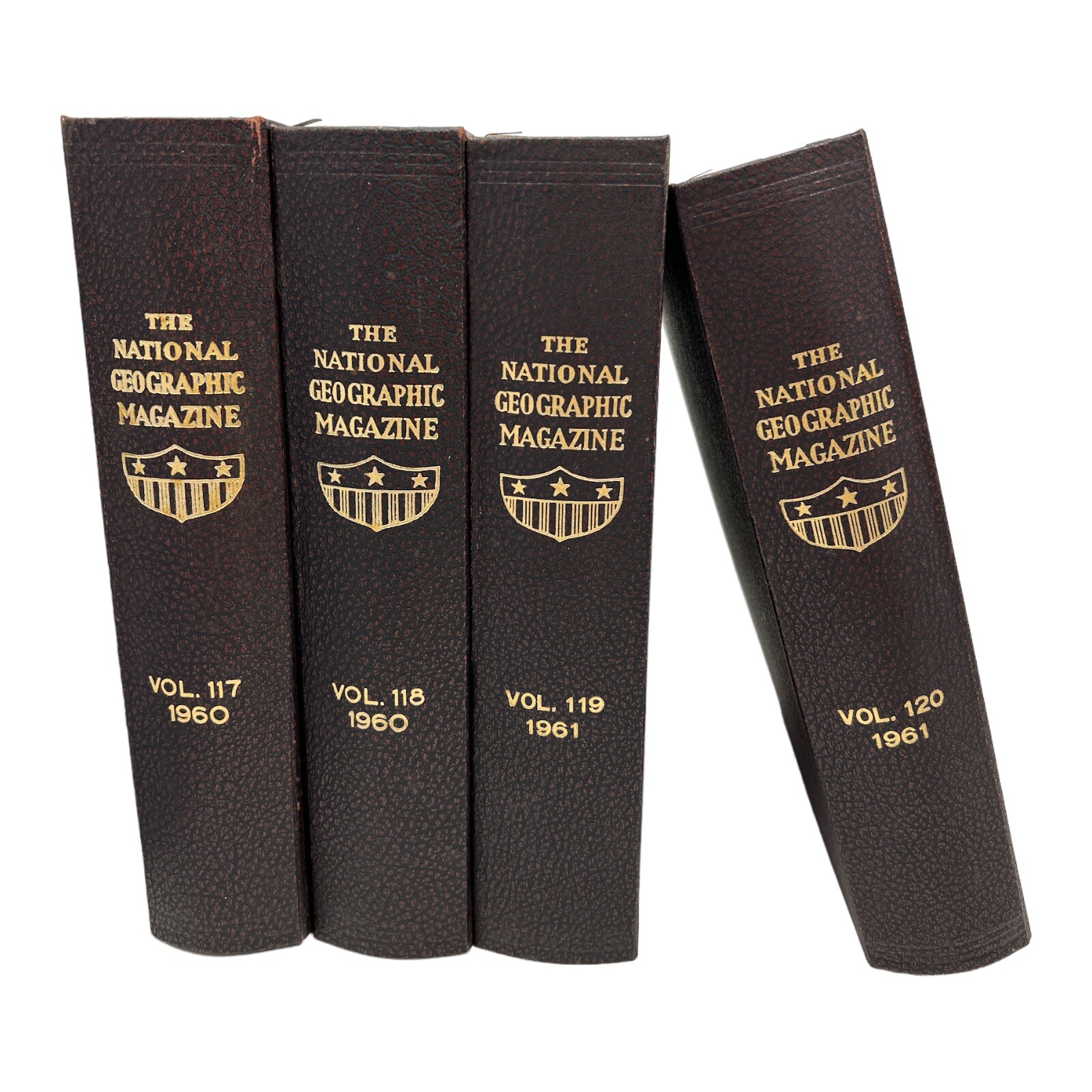 1960,1961: Lot Of 4 NATIONAL GEOGRAPHIC MAGAZINE BOUND VOLUMES Nice!! History