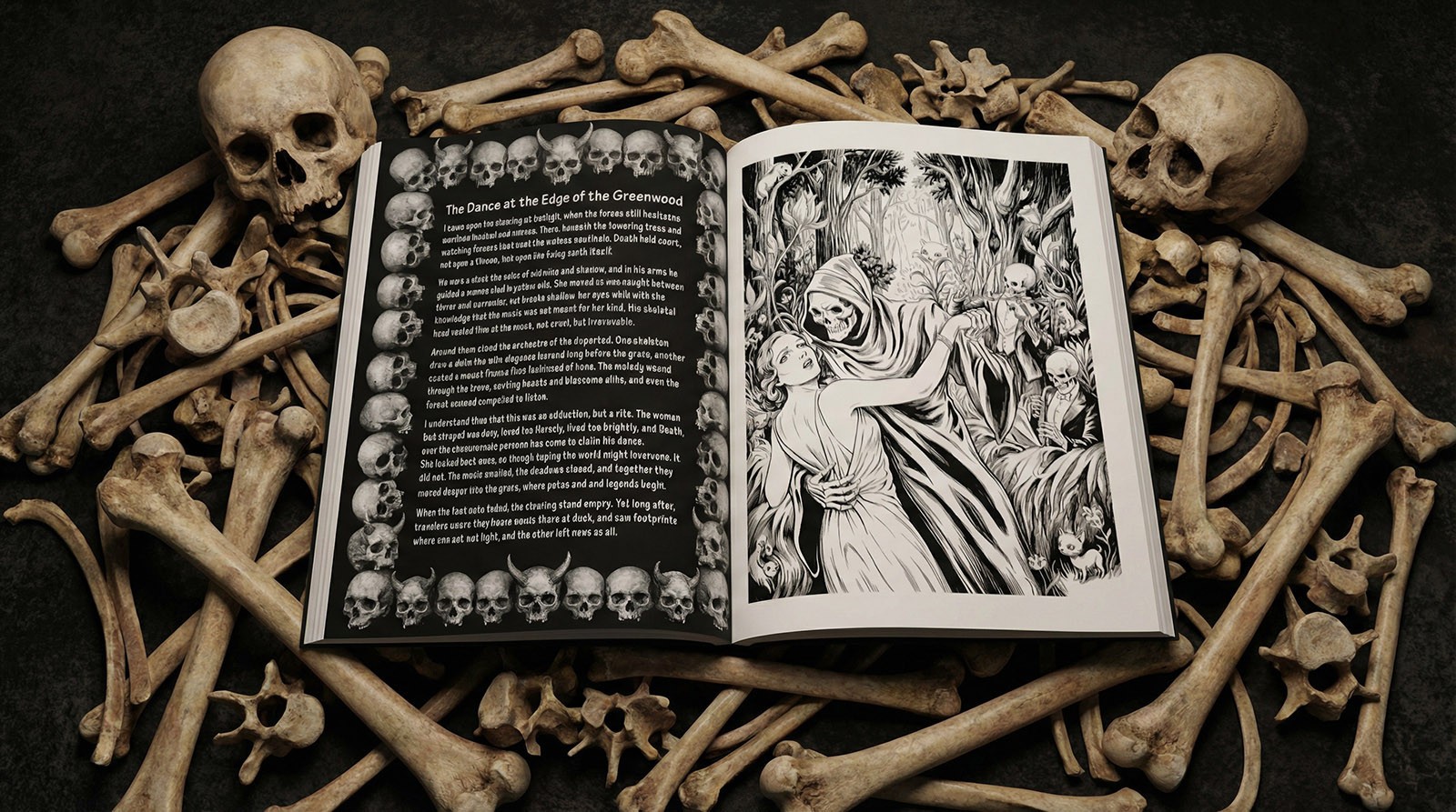 Skulls & Skeletons Adult Coloring Book