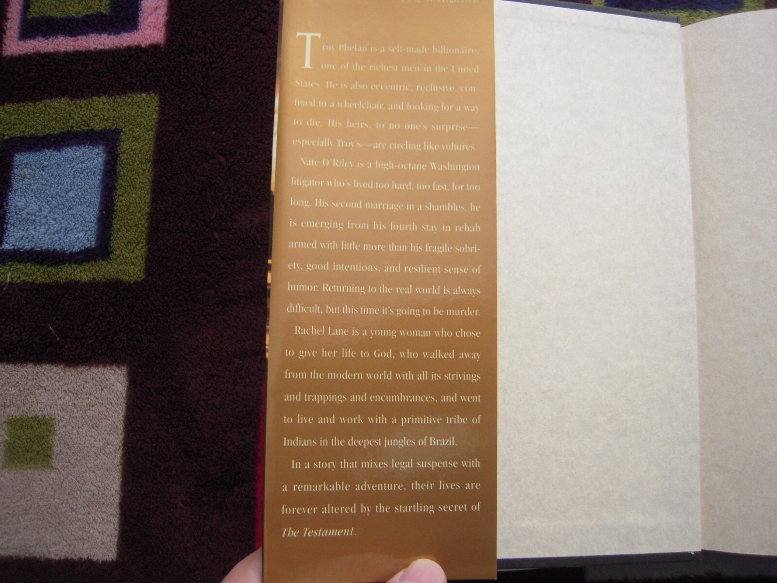 VINTAGE 1999 THE TESTAMENT BY JOHN GRISHAM HARDCOVER FIRST EDITION 435 PAGES