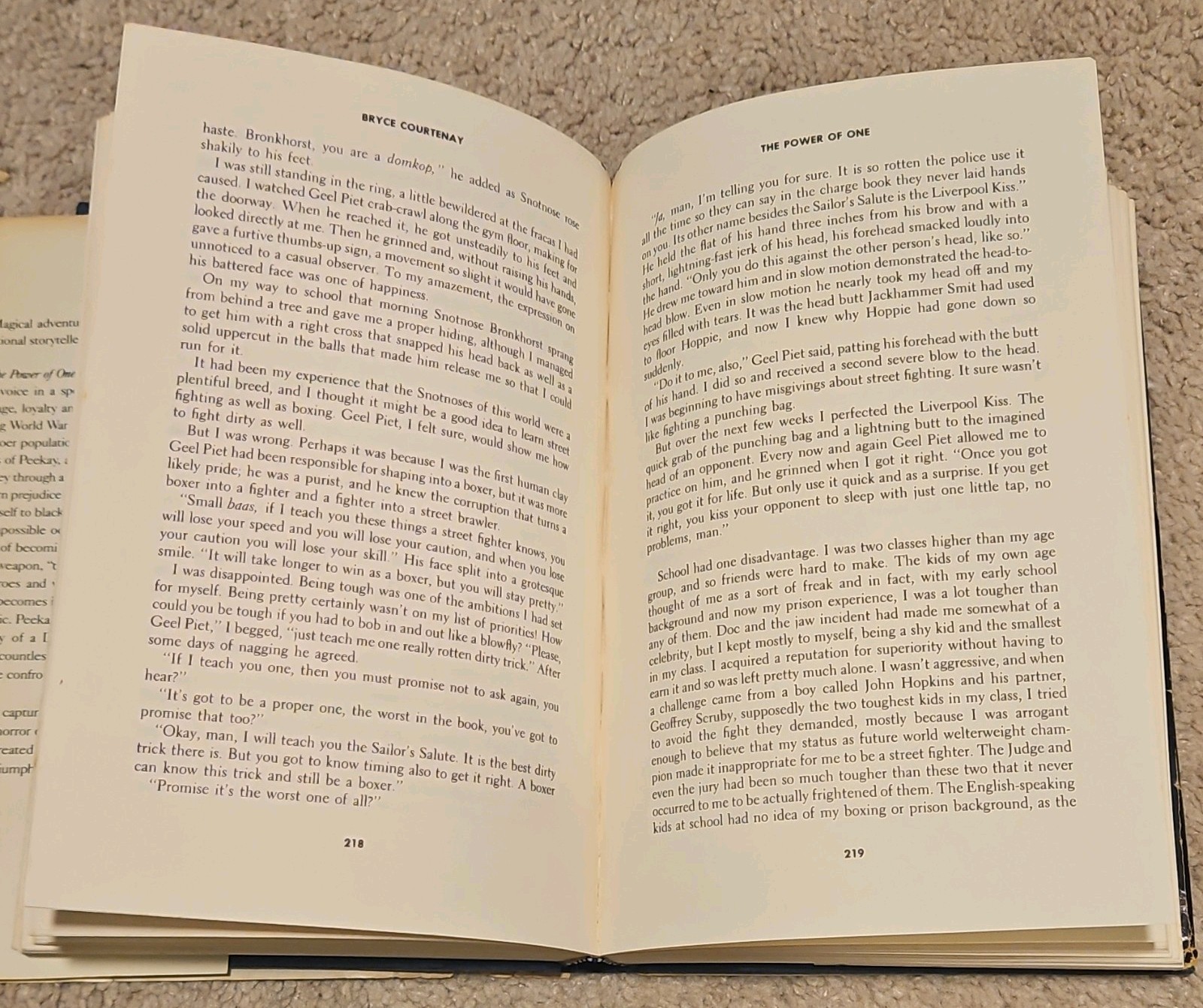 The Power of One by Bryce Courtenay (1989, Hardcover w/ Dust Jacket) BOMC Edtn.