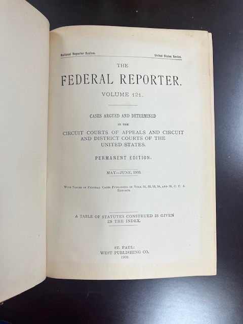 Lot of 5 Federal Reporter Antique Law Books 1900s Vols 103 107 121 122 123