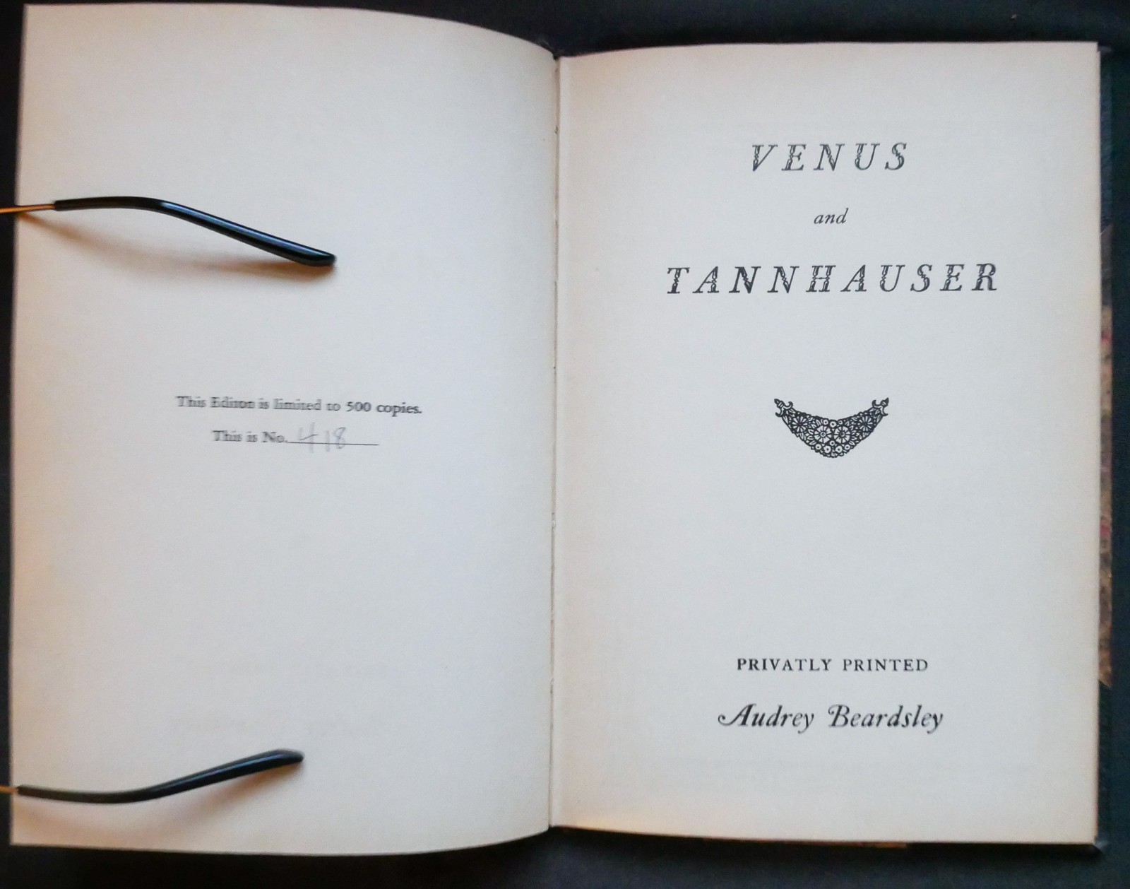 Venus and Tannhauser by Audrey Beardsley (No. 418/500) Privately Printed Ltd. Ed
