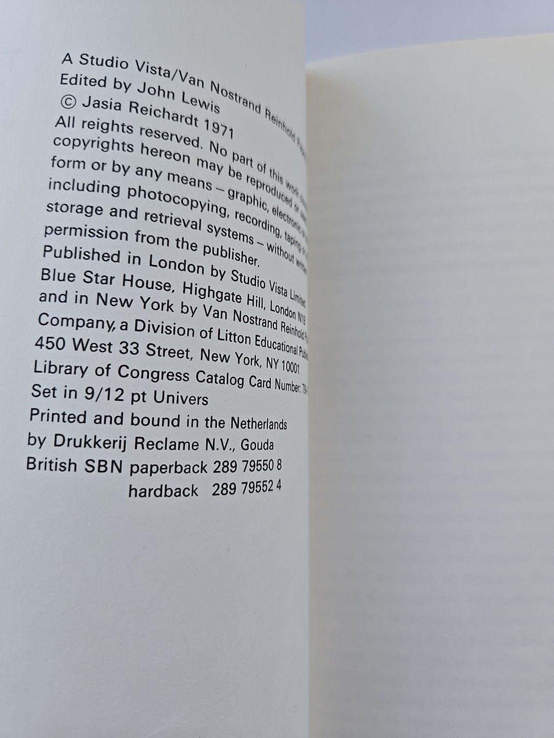 The Computer In Art Jasia Reichardt 1971 Graphics Netherlands Van Nostrand
