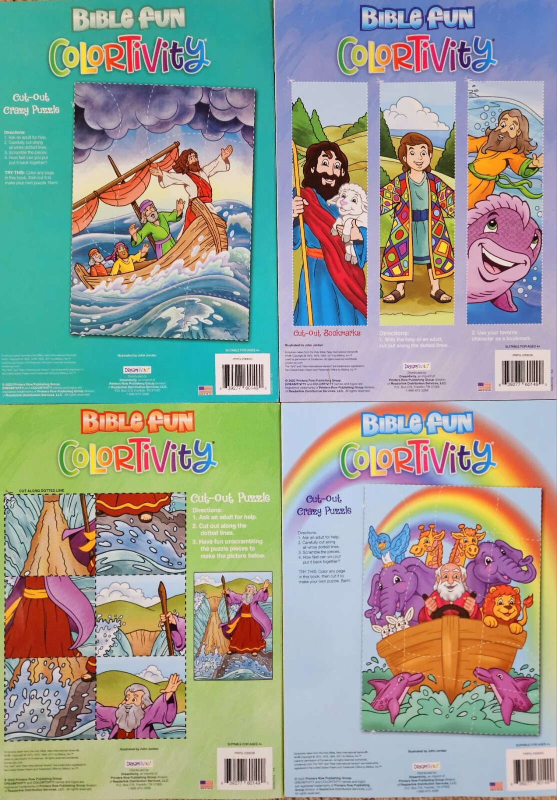 Bible Fun Colortivity Activity & Coloring Books Set of 4 – Over 250 pages!