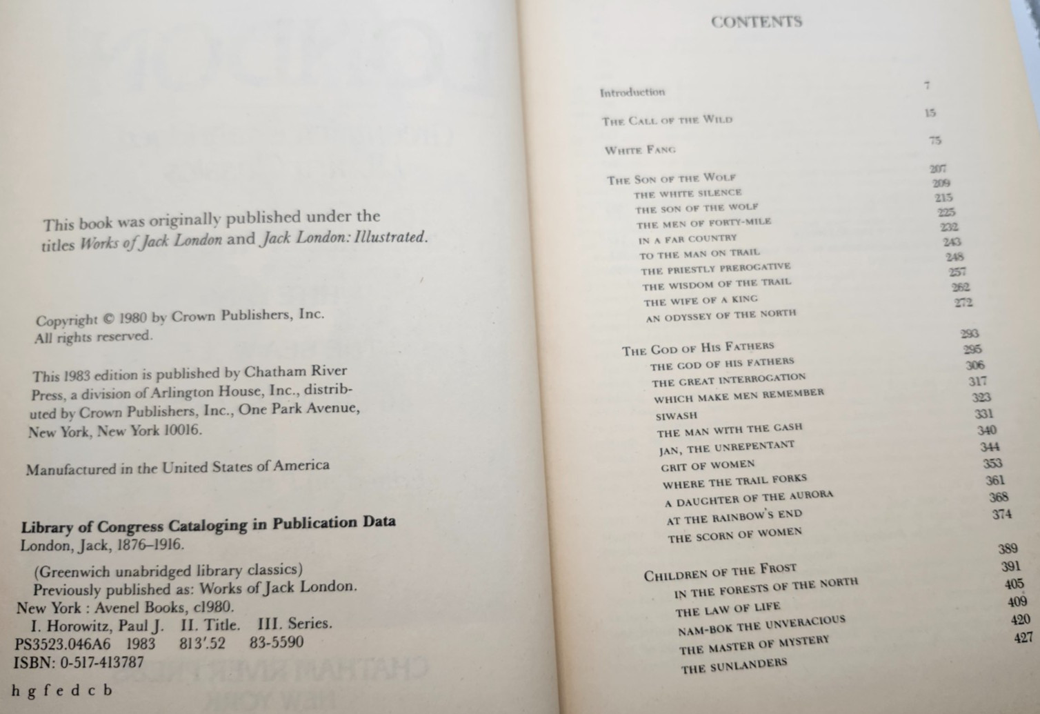 Jack London Greenwich Unabridged Library Classics (Leatherbound, Gilded, 1983)