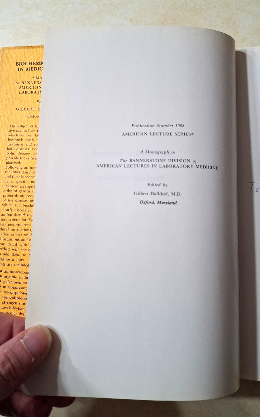 Biochemical Methods in Medical Genetics American Lecture Series SIGNED HCDJ 1977